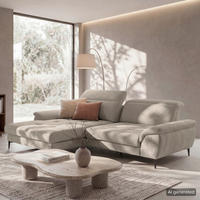 ECKSOFA  Webstoff Taupe  - Taupe/Schwarz, Design, Textil/Metall (195/268cm) - Livetastic