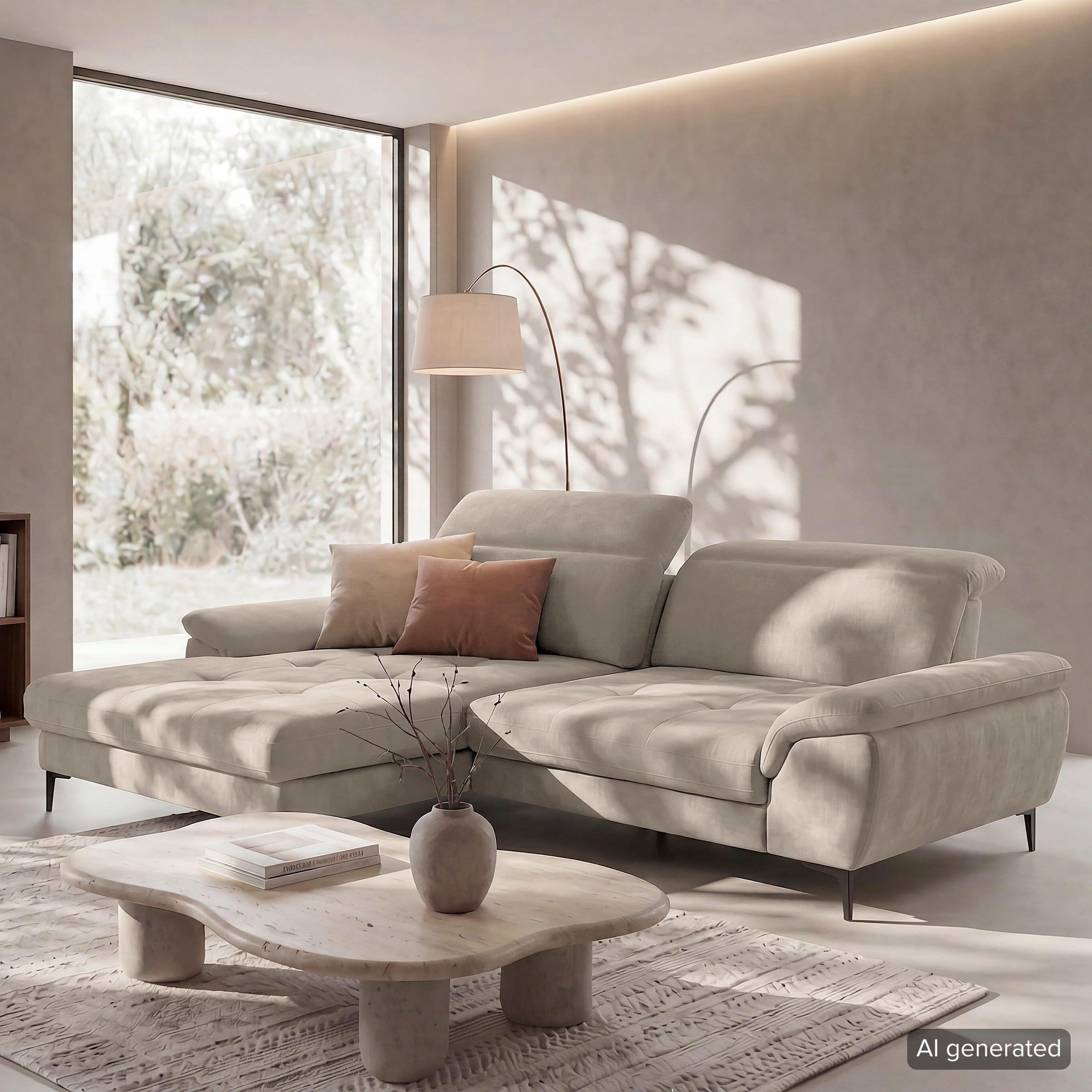 Livetastic Ecksofa Prado Taupe 268x195 cm