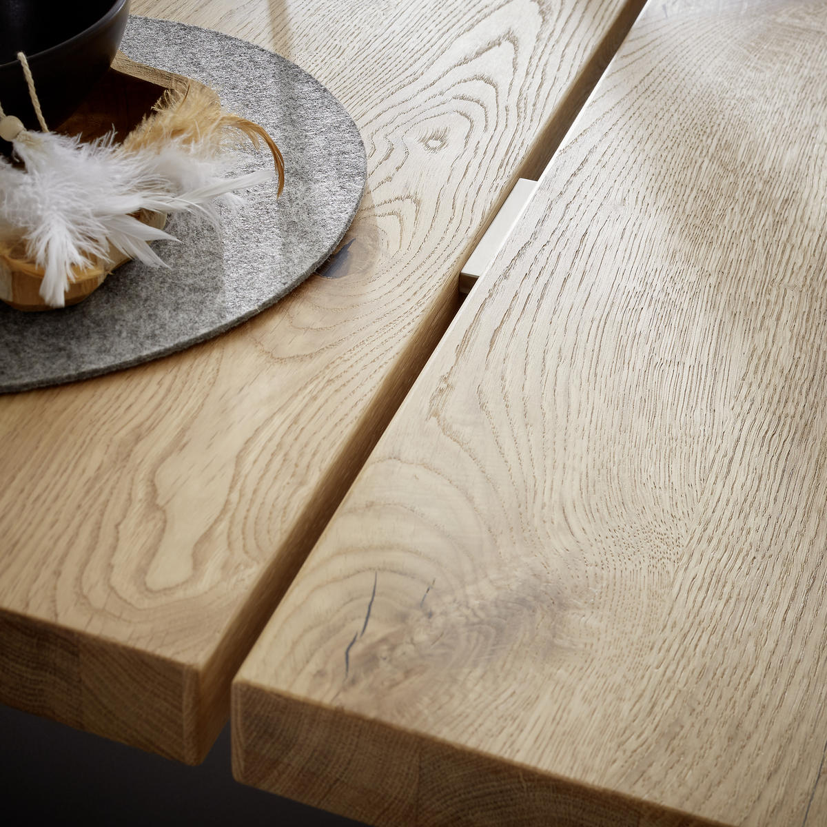 ESSTISCH in Holz, Metall 200/110/75 cm  - Eichefarben/Alufarben, Design, Holz/Metall (200/110/75cm) - Venjakob