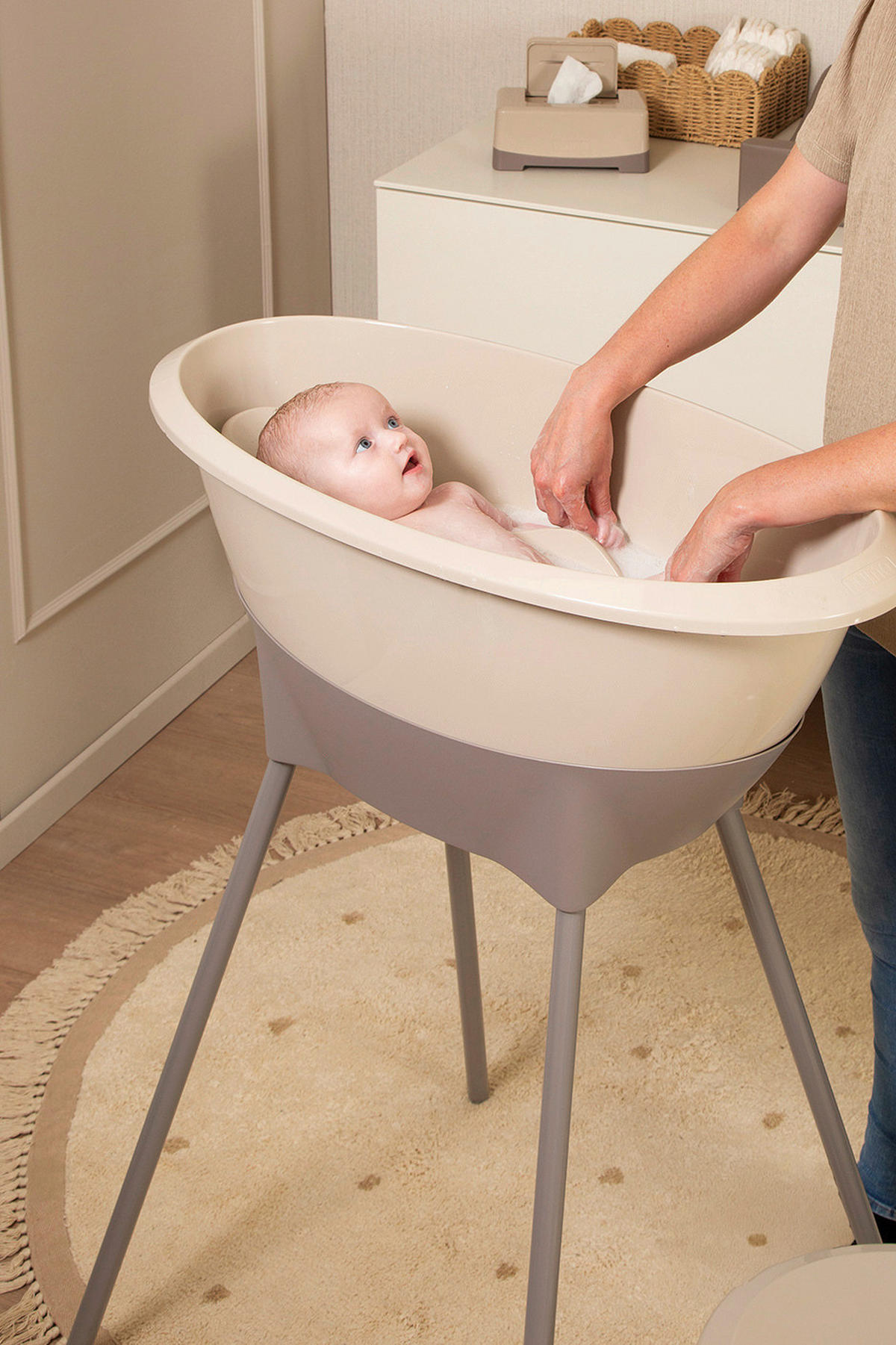 BABYBADESET Almond 8-teilig  - Taupe, Basics, Kunststoff (79,1/39,1/45,6cm) - Luma