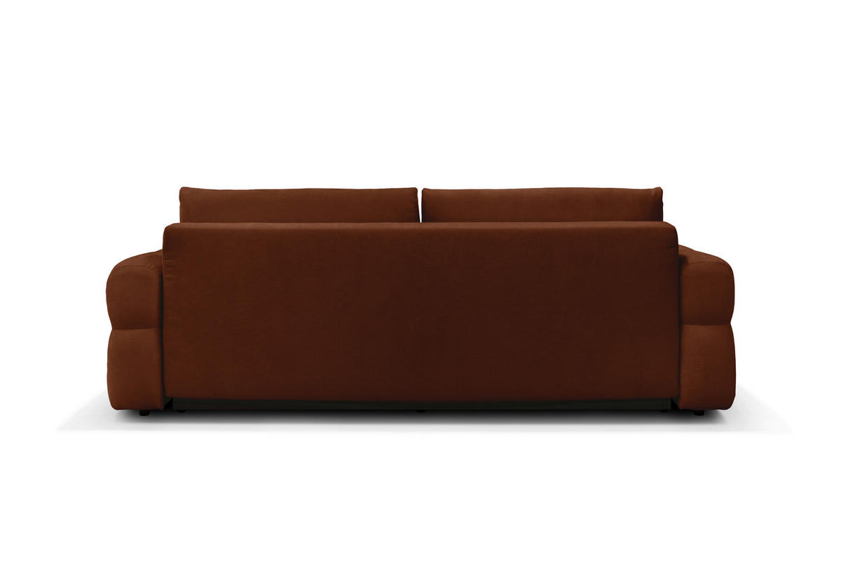 SCHLAFSOFA LOTTA  mit Chenille Terracotta  - Terracotta/Schwarz, Design, Textil (248/90/105cm) - MID.YOU