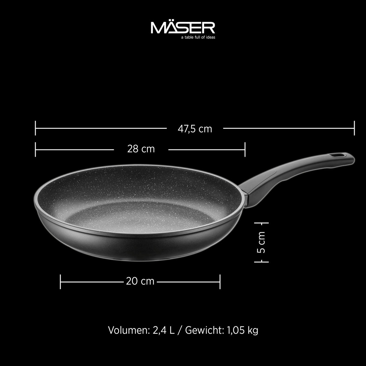 PFANNENSET LEONIS Aluminium 3-teilig  - Schwarz, Basics, Metall - Mäser