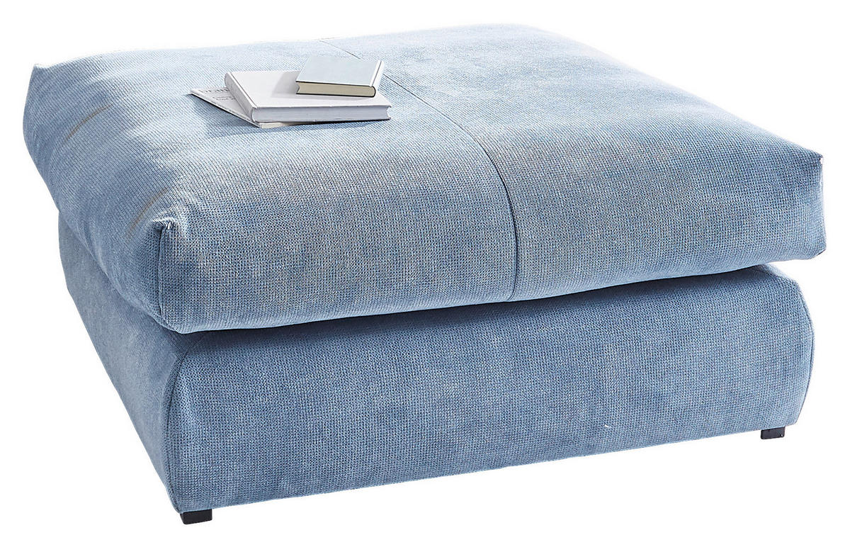 HOCKER Webstoff Blau  - Blau/Schwarz, Design, Kunststoff/Textil (110/50/110cm) - Carryhome