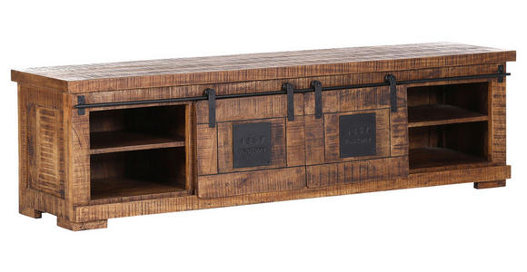 LOWBOARD  in 180/50/45 cm  - Schwarz/Naturfarben, LIFESTYLE, Holz/Metall (180/50/45cm) - Landscape