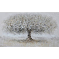 ÖLGEMÄLDE Bäume 120/70 cm  - Braun/Weiß, Design, Holz/Textil (120/70cm) - Monee