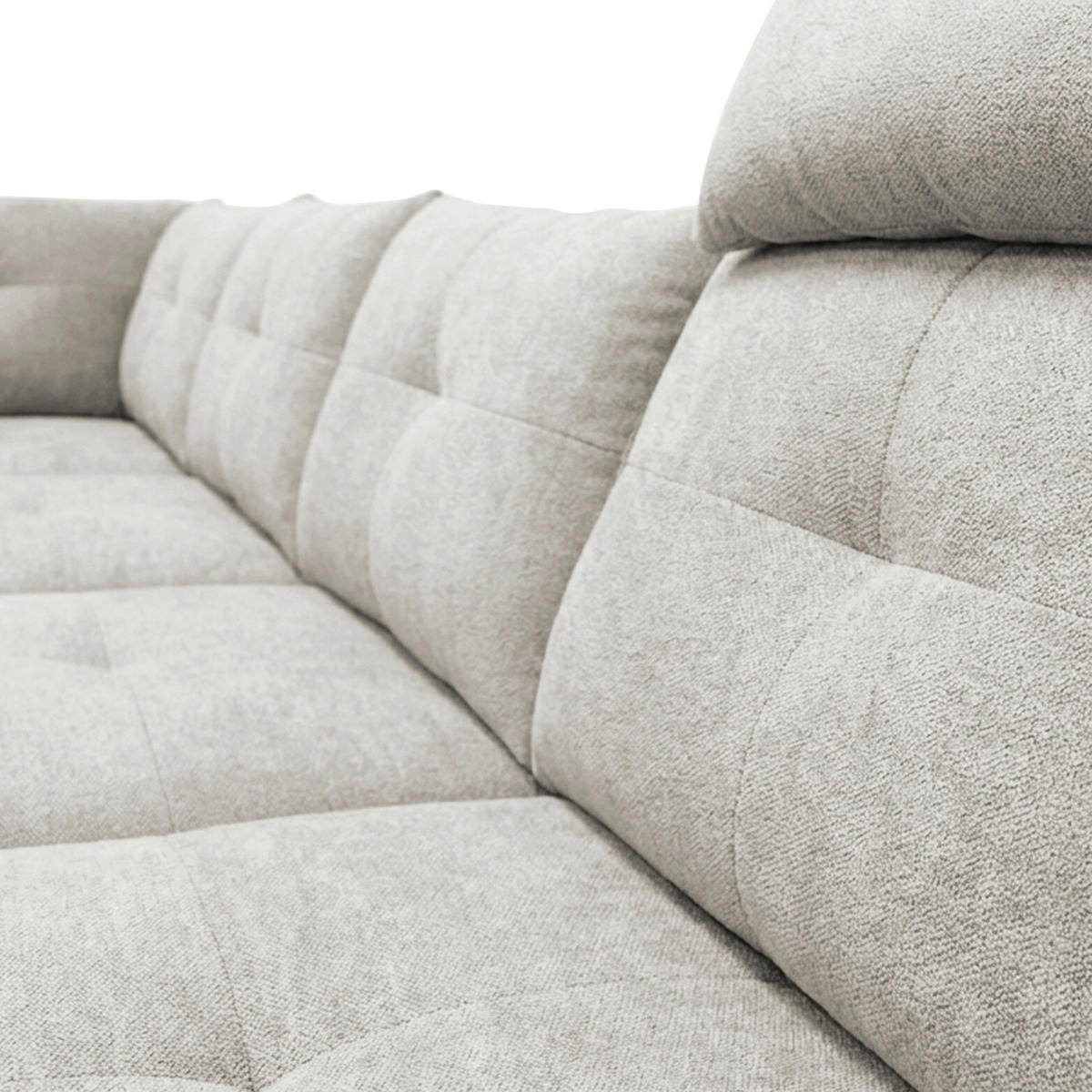 WOHNLANDSCHAFT SOLEI U in Chenille Grau  - Schwarz/Grau, Design, Kunststoff/Textil (184/334/188cm) - MID.YOU