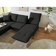 ECKSOFA  in Flachgewebe Anthrazit  175-224/255-365 cm  - Anthrazit/Schwarz, Design, Textil/Metall (175-224/255-365cm) - Dieter Knoll