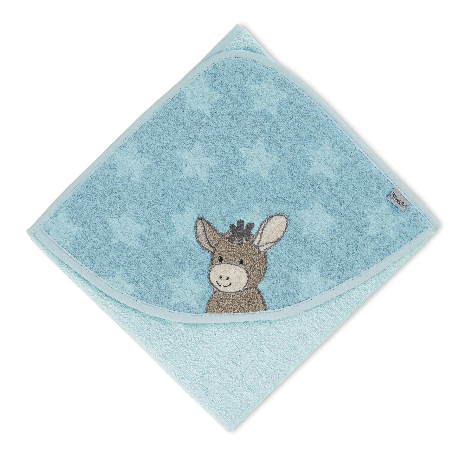 Sterntaler Kapuzenbadetuch Emmi Hellblau 80x0.5x80 cm