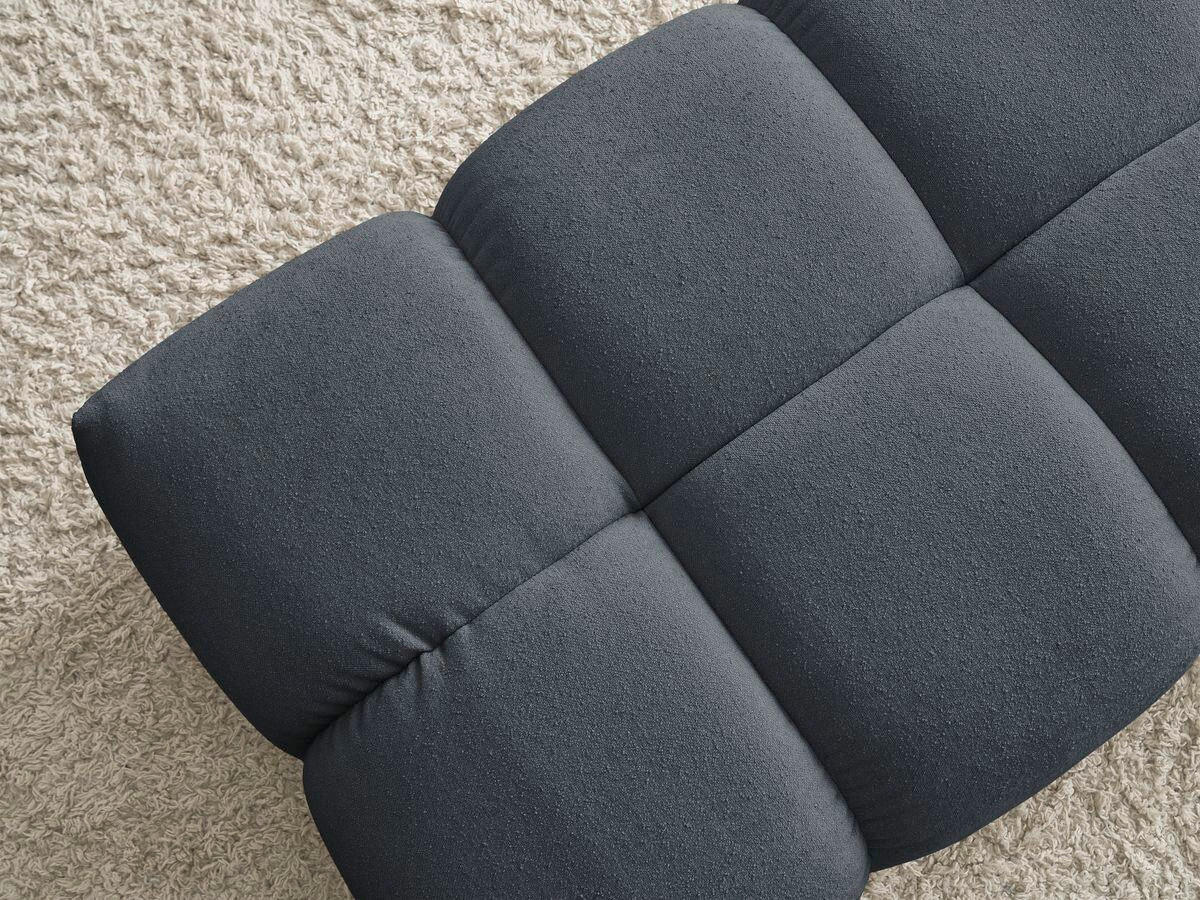 HOCKER EVEREST Struktur Dunkelblau  - Schwarz/Dunkelblau, MODERN, Kunststoff/Textil (140/70/40cm)