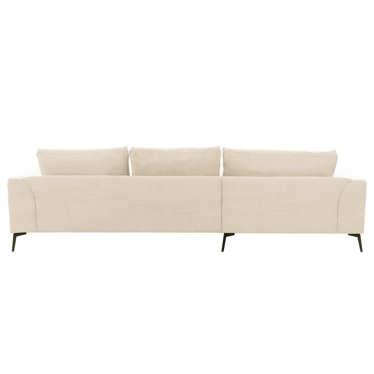 ECKSOFA  in Cord Creme Nierenkissen, Rückenkissen  172/313 cm  - Creme/Schwarz, Design, Textil/Metall (172/313cm) - P & B