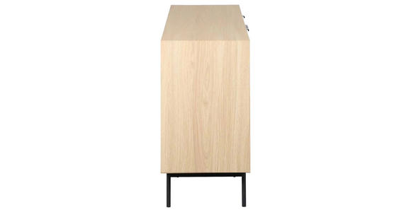 SIDEBOARD  150/80/40 cm  - Eichefarben/Schwarz, KONVENTIONELL, Glas/Holzwerkstoff (150/80/40cm) - Xora