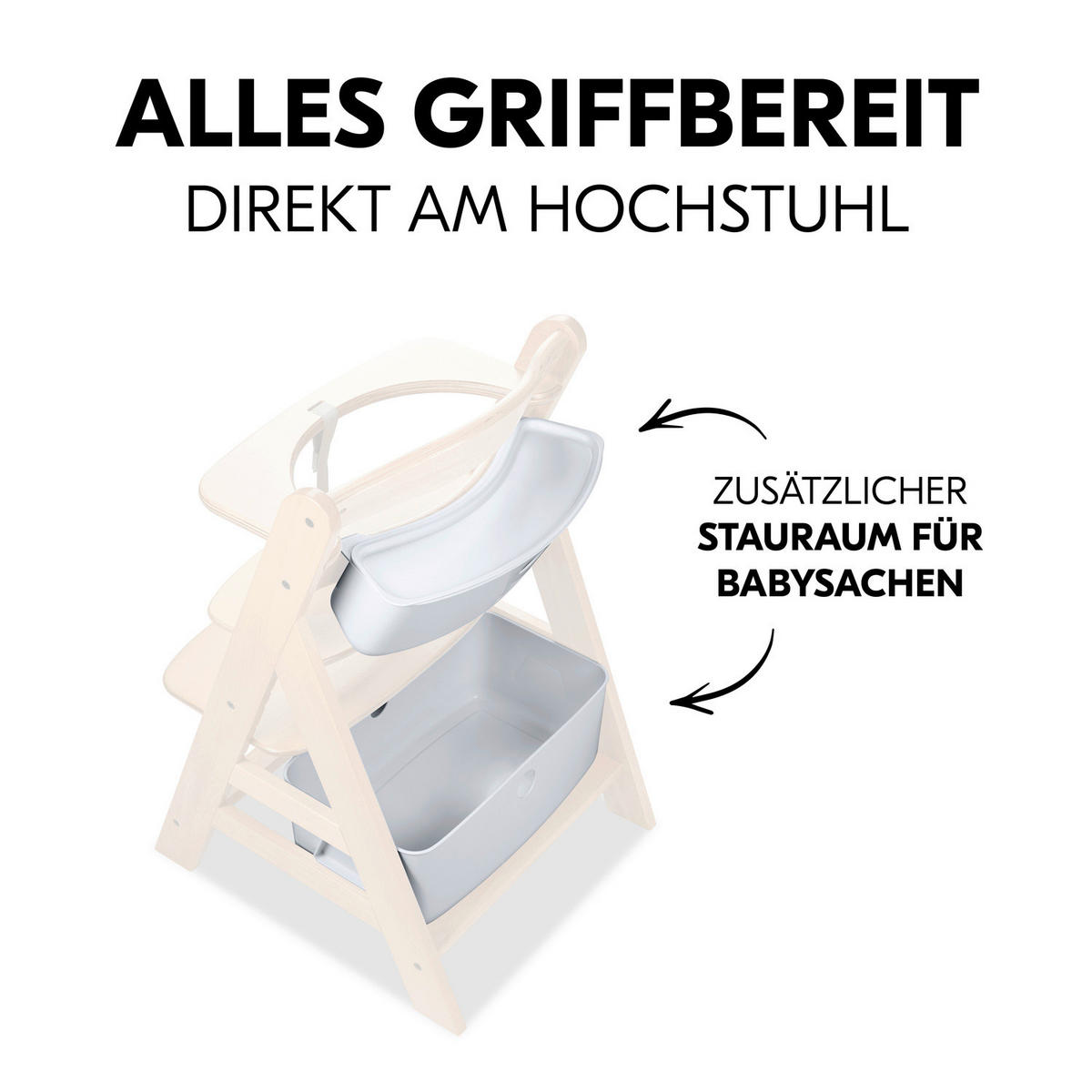AUFBEWAHRUNGSBOX 2er SET ALPHA +  - Weiß, Basics, Kunststoff (26/16/47cm) - Hauck