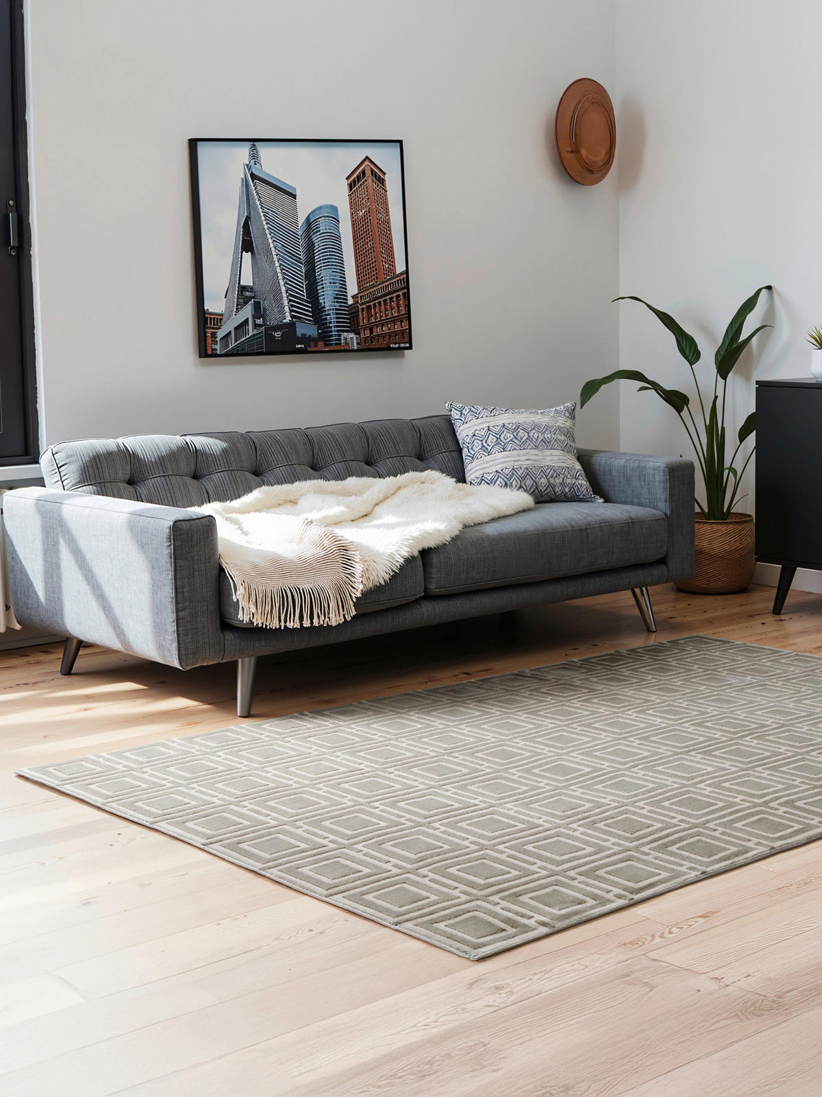 FLACHWEBETEPPICH 160/235 cm Perles Creme, Grau  - Creme/Grau, Design, Kunststoff (160/235cm) - Elle Decoration