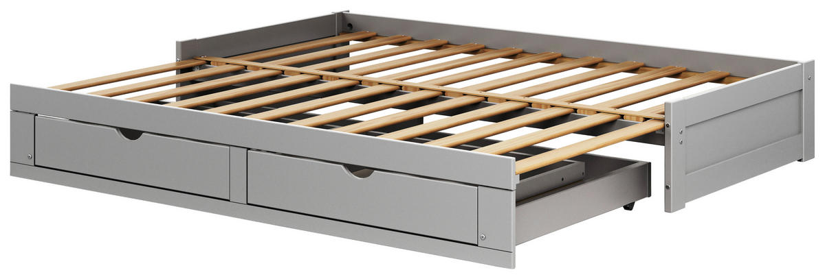 AUSZIEHBETT 90/200 cm Grau  - Grau, Modern, Holz/Holzwerkstoff (90/200cm) - MID.YOU