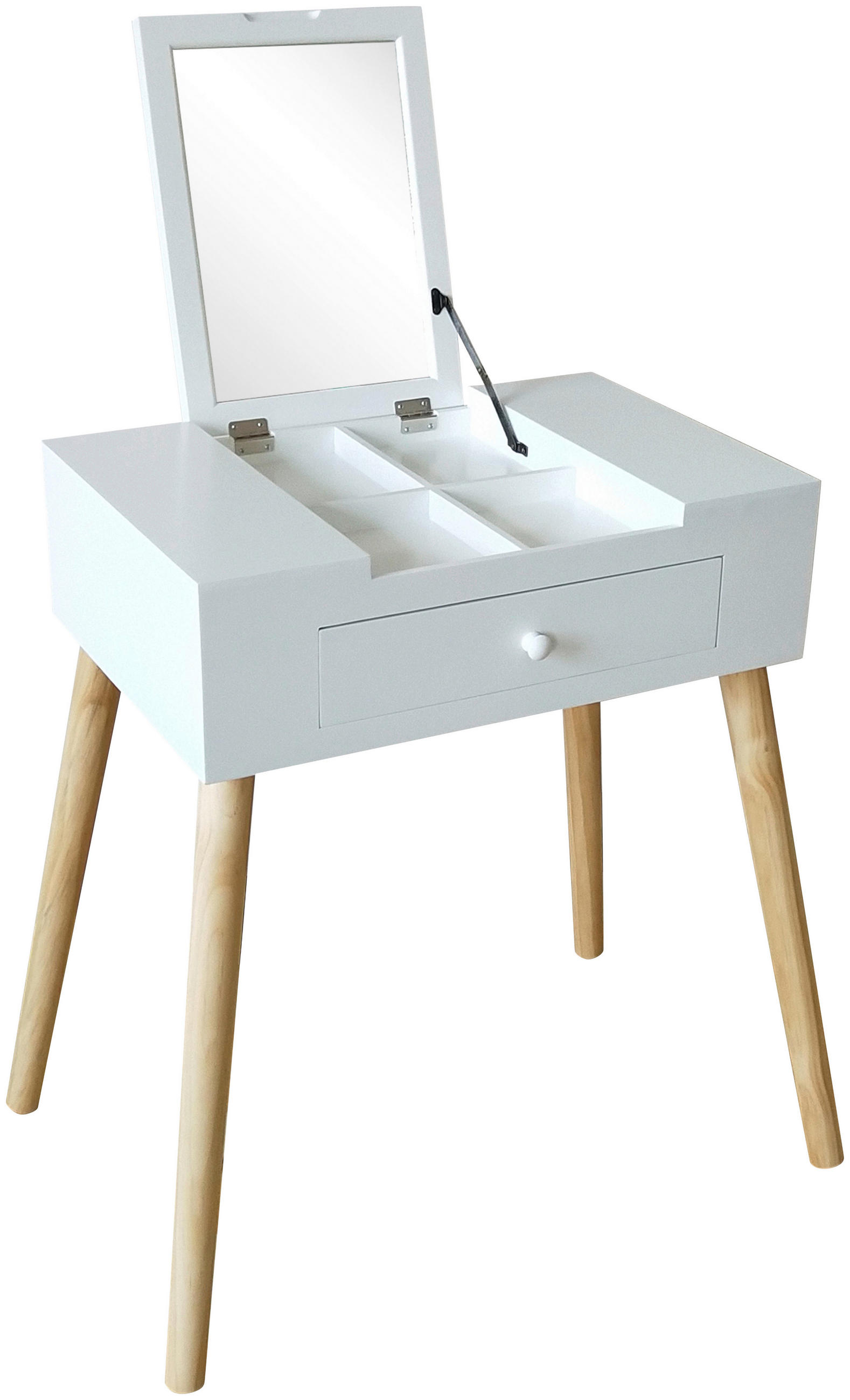 Schminktisch Stockholm Weiß B: 60 cm mit Lade + Spiegel