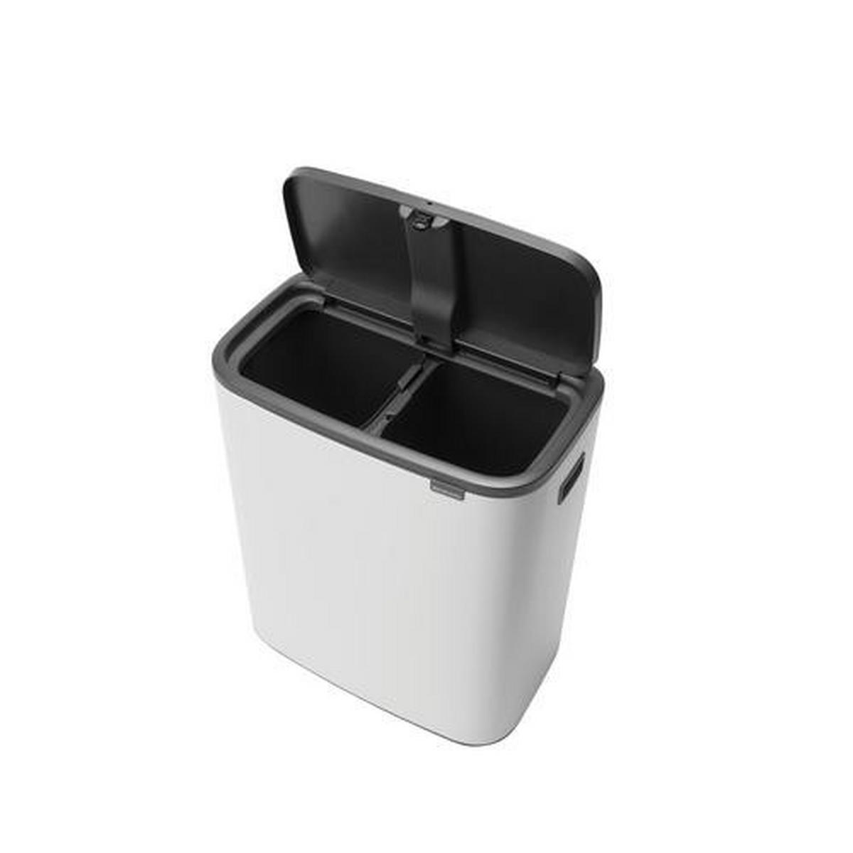 ABFALLEIMER BO TOUCH BIN 2 x 30 L  - Schwarz/Weiß, Design, Kunststoff/Metall (54,5/65,6/31,2cm) - Brabantia