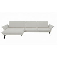 ECKSOFA Hellgrau Chenille Armteilverstellung, Sitztiefenverstellung  - Anthrazit/Hellgrau, Design, Textil/Metall (175/300cm) - Himolla