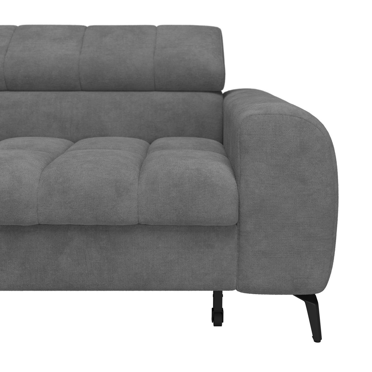ECKSOFA Graublau  - Graublau/Schwarz, Trend, Kunststoff/Textil (203/261cm) - Livetastic