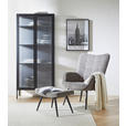 VITRINE in Schwarz  - Schwarz, Trend, Glas/Metall (80/180/35cm) - Xora