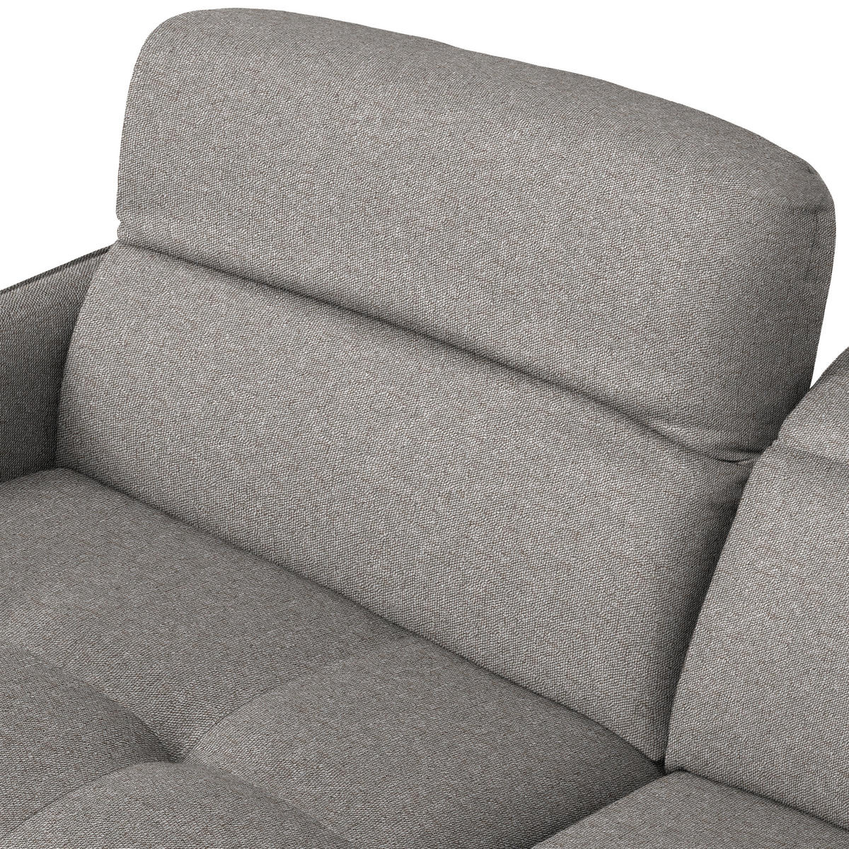 ECKSOFA Flachgewebe Greige  - Greige/Schwarz, Design, Textil/Metall (175/246cm) - Celina