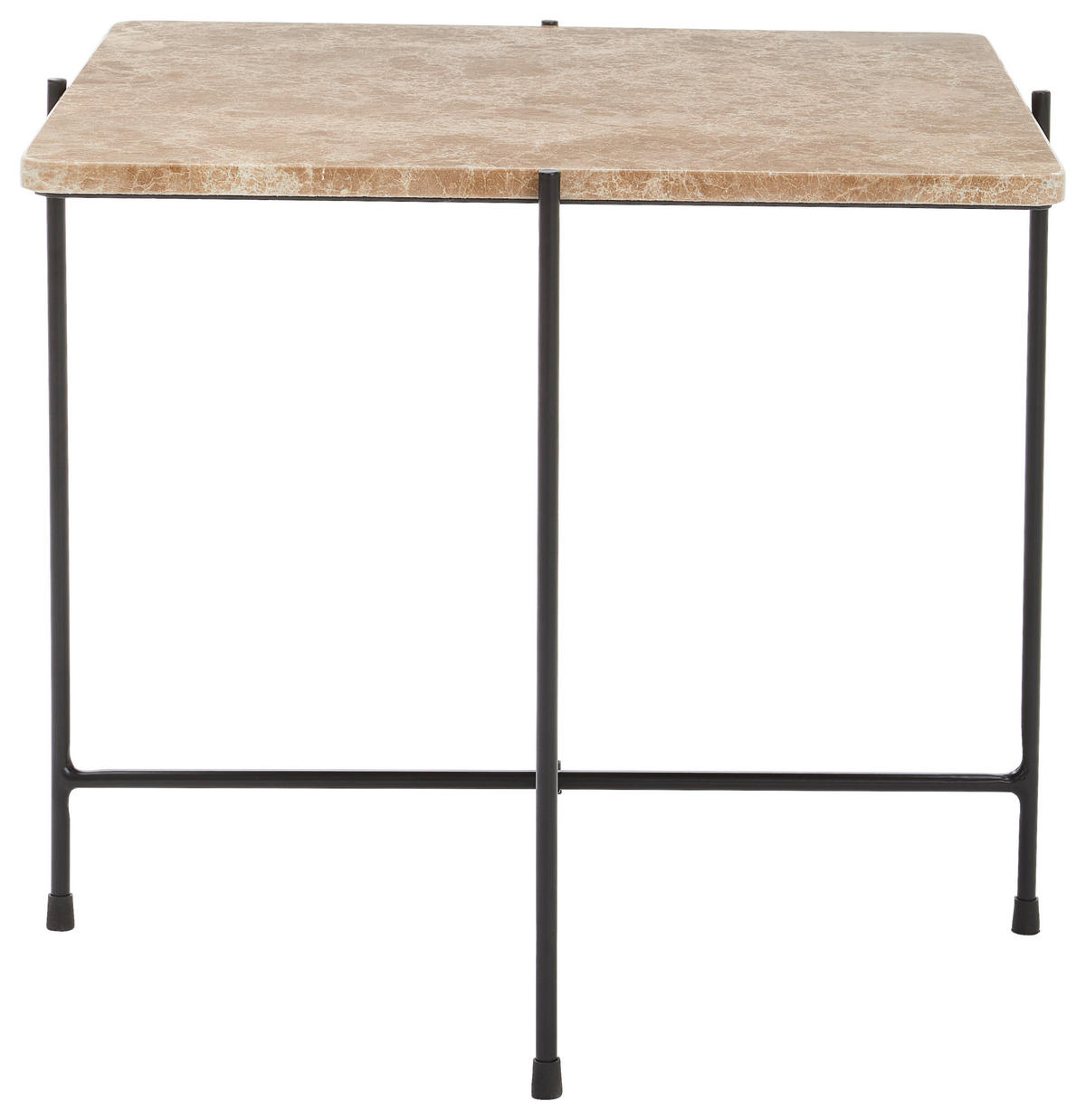 COUCHTISCH 50/50/45 cm quadratisch Schwarz, Braun  - Schwarz/Braun, Design, Stein/Metall (50/50/45cm) - Livetastic