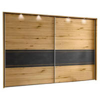 SCHWEBETÜRENSCHRANK in Schieferfarben, Eiche Bianco  - Eiche Bianco/Schieferfarben, Konventionell, Holzwerkstoff (250/217/67cm) - Voleo