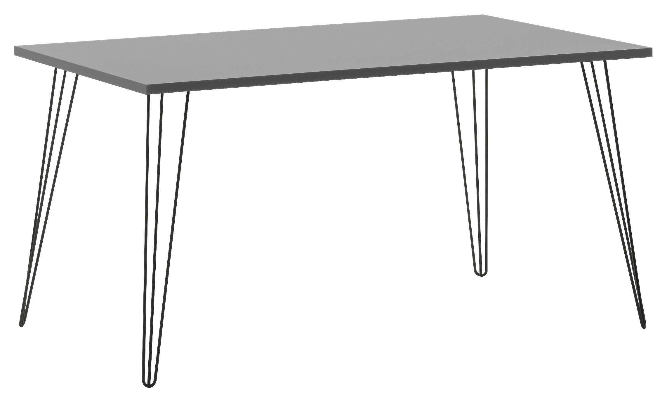 SCHREIBTISCH 140/80/74 cm  in Platinfarben  - Platinfarben/Schwarz, Design, Holzwerkstoff/Metall (140/80/74cm) - MID.YOU
