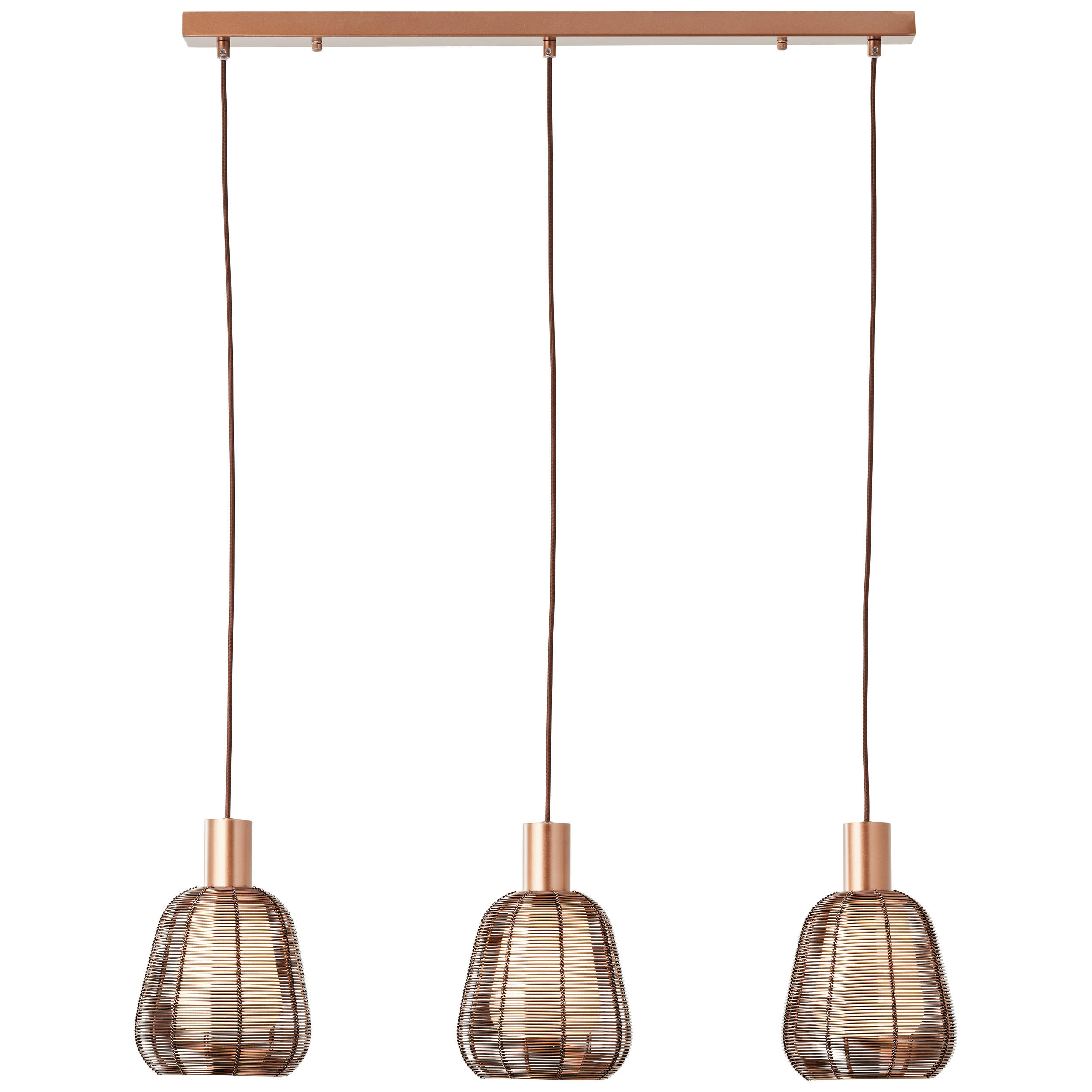 HÄNGELEUCHTE  120/18/84 cm   - Dunkelbraun, Design, Glas/Metall (120/18/84cm) - Brilliant