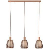 HÄNGELEUCHTE  120/18/84 cm   - Dunkelbraun, Design, Glas/Metall (120/18/84cm) - Brilliant