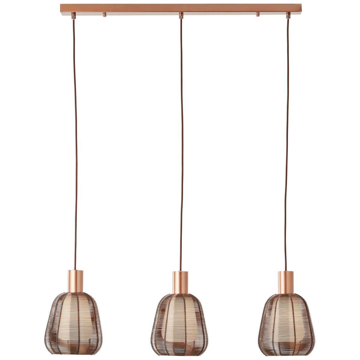 HÄNGELEUCHTE  120/18/84 cm   - Dunkelbraun, Design, Glas/Metall (120/18/84cm) - Brilliant
