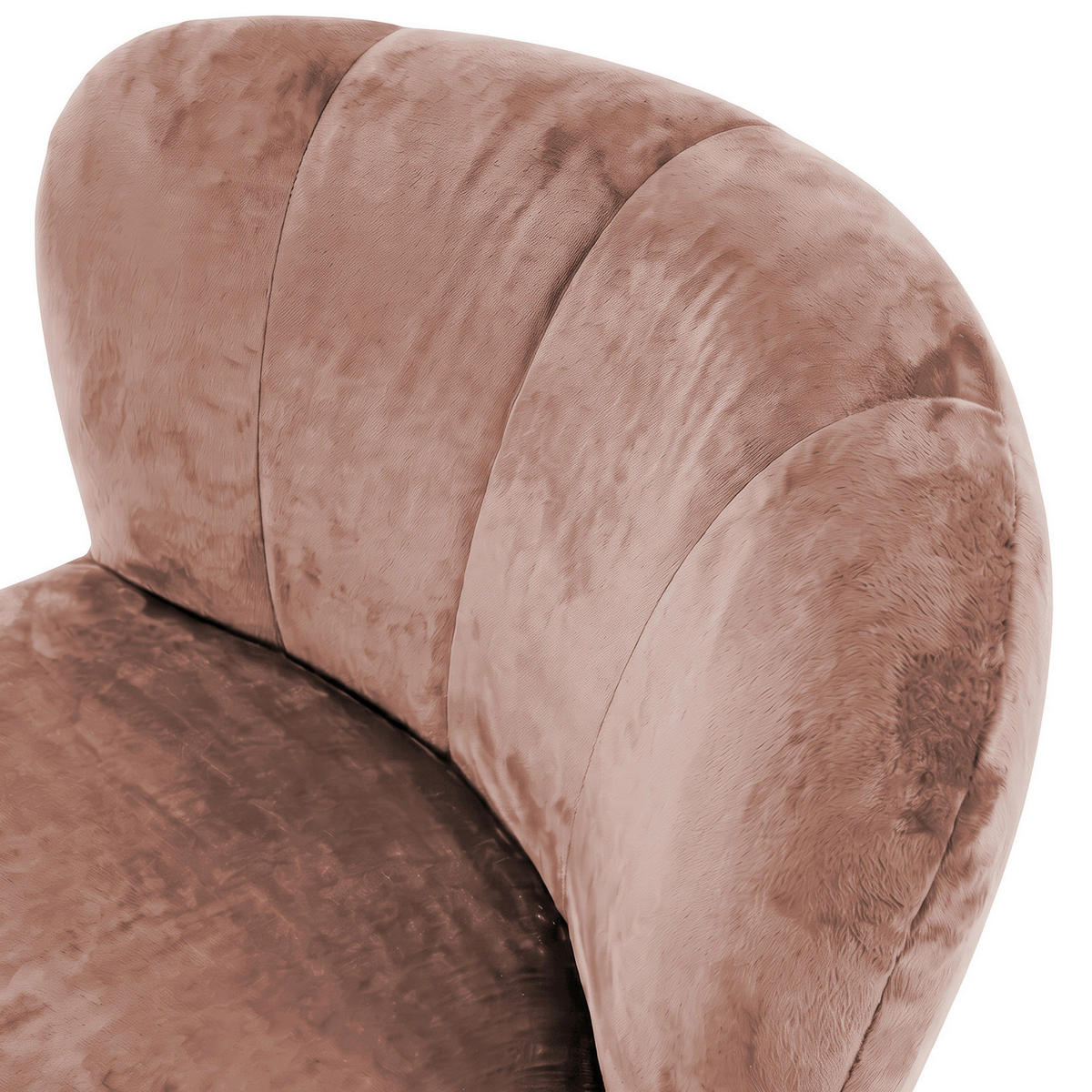 SESSEL in Plüsch Altrosa  - Schwarz/Altrosa, MODERN, Textil/Metall (82/78/81cm) - Carryhome