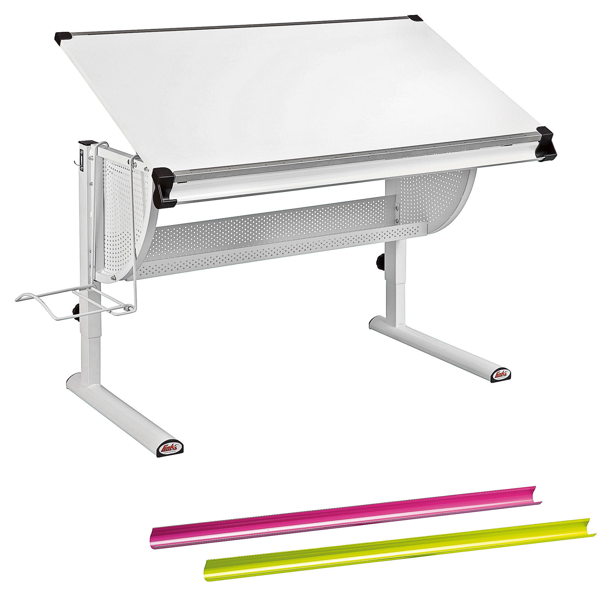 JUGENDSCHREIBTISCH Interlink MATTS 9980670 118/73/63 cm  - Pink/Weiß, MODERN, Holzwerkstoff/Metall (118/73/63cm) - MID.YOU