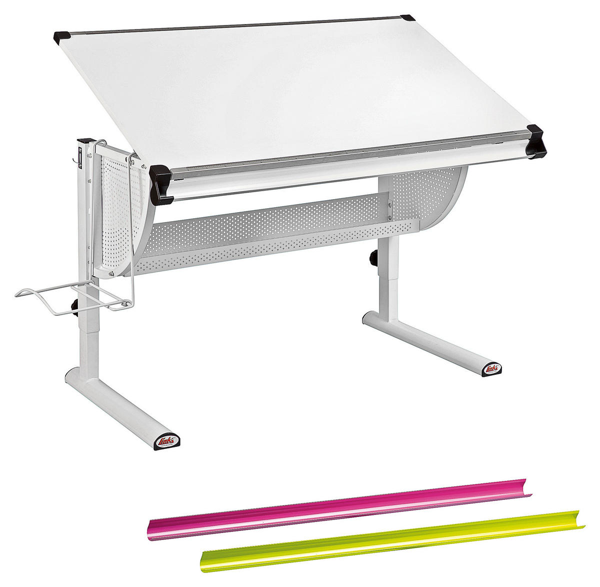 JUGENDSCHREIBTISCH Interlink MATTS 9980670 118/73/63 cm  - Pink/Weiß, MODERN, Holzwerkstoff/Metall (118/73/63cm) - MID.YOU