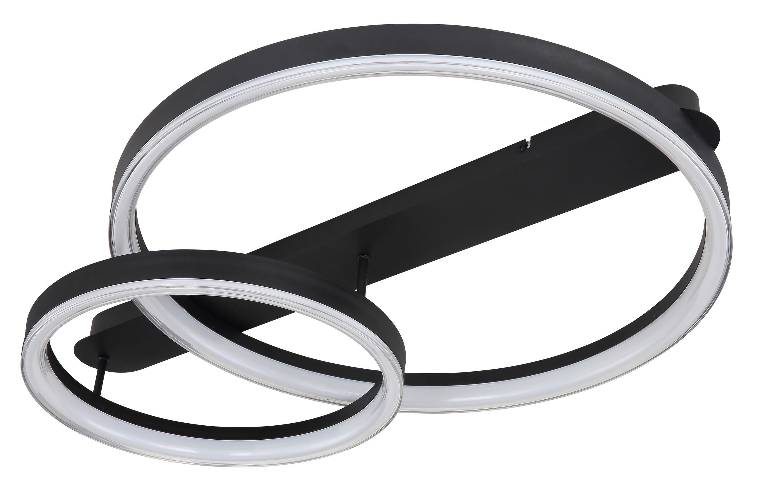 LED-DECKENLEUCHTE 50 W    82,5/60/13,5 cm  - Opal/Schwarz, Trend, Kunststoff/Metall (82,5/60/13,5cm) - Globo