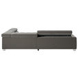 ECKSOFA in Cord Dunkelgrau  - Chromfarben/Dunkelgrau, KONVENTIONELL, Textil/Metall (311/219cm) - Hom`in