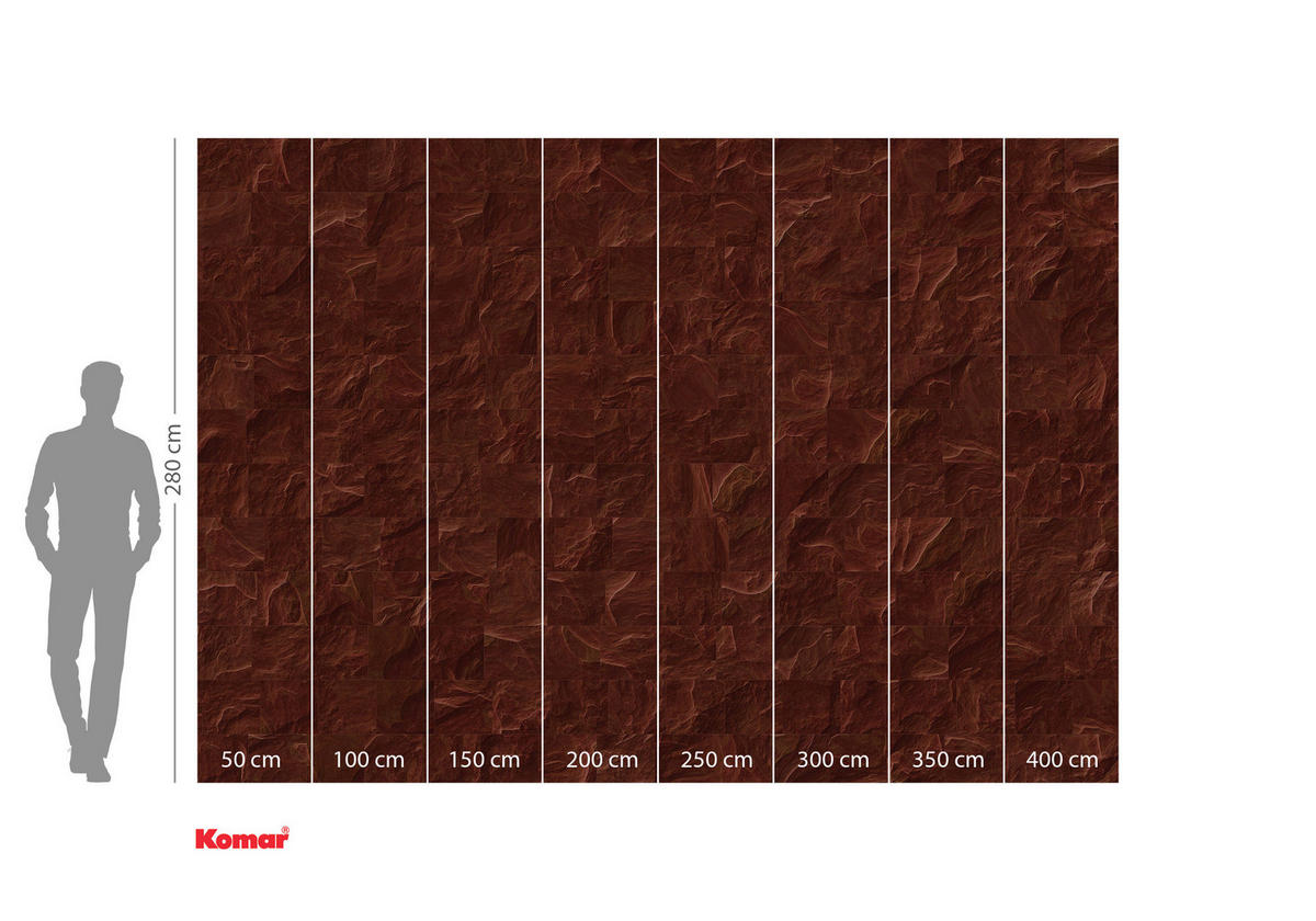 FOTOTAPETE - Rot/Braun, Trend, Papier (400/280cm) - Komar
