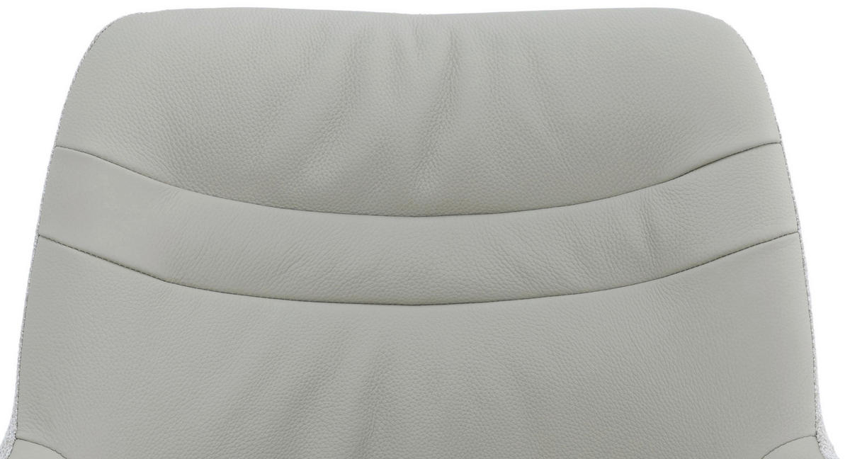 ARMLEHNSTUHL  Sitzfläche 360° drehbar, inklusive Armlehnen Webstoff Echtleder  Schwarz, Beige  - Beige/Schwarz, MODERN, Leder/Textil (57/86/62cm) - Livetastic