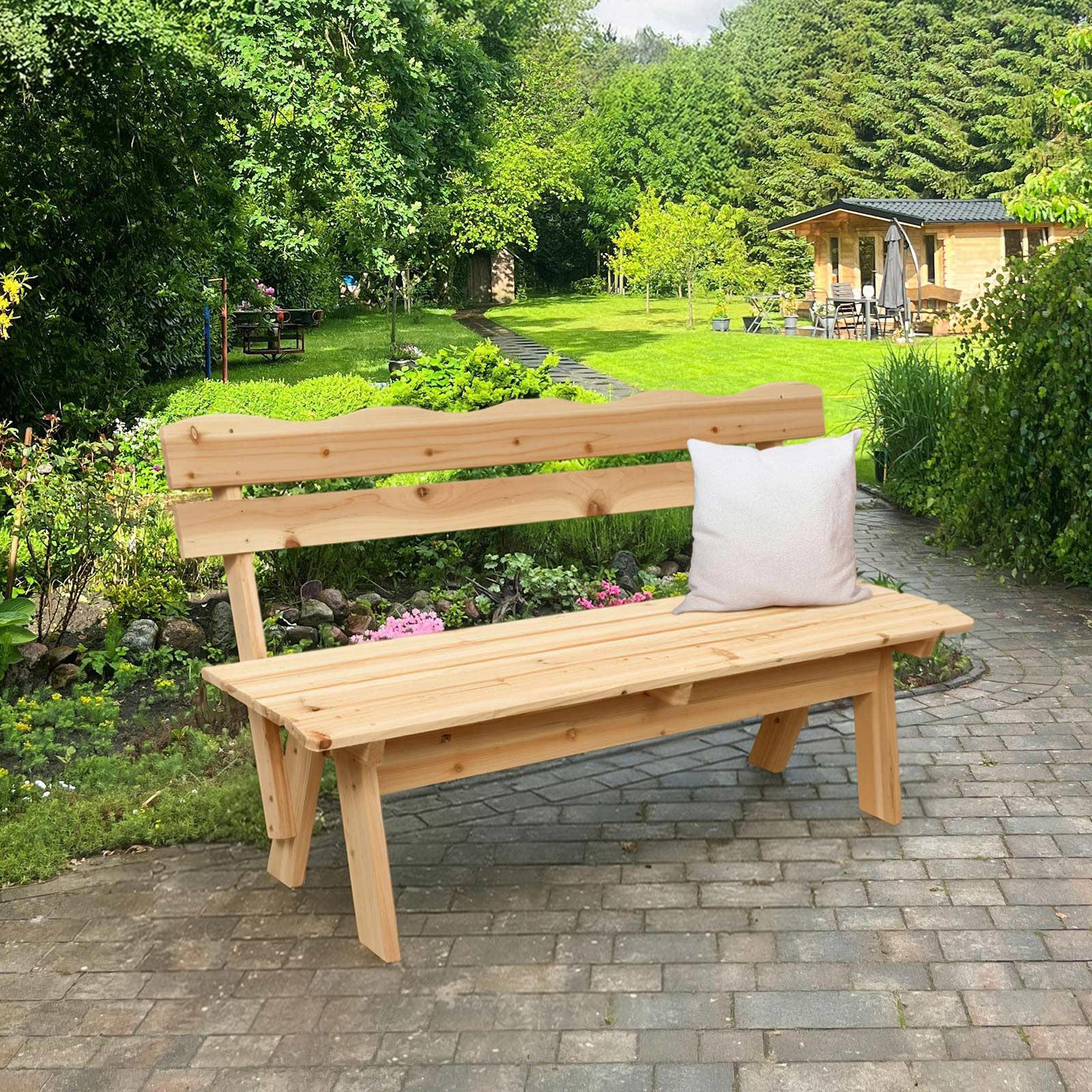 GARTENBANK 62/82,5/150 cm  in Naturfarben  - Naturfarben, MODERN, Holz (62/82,5/150cm) - Gardenson