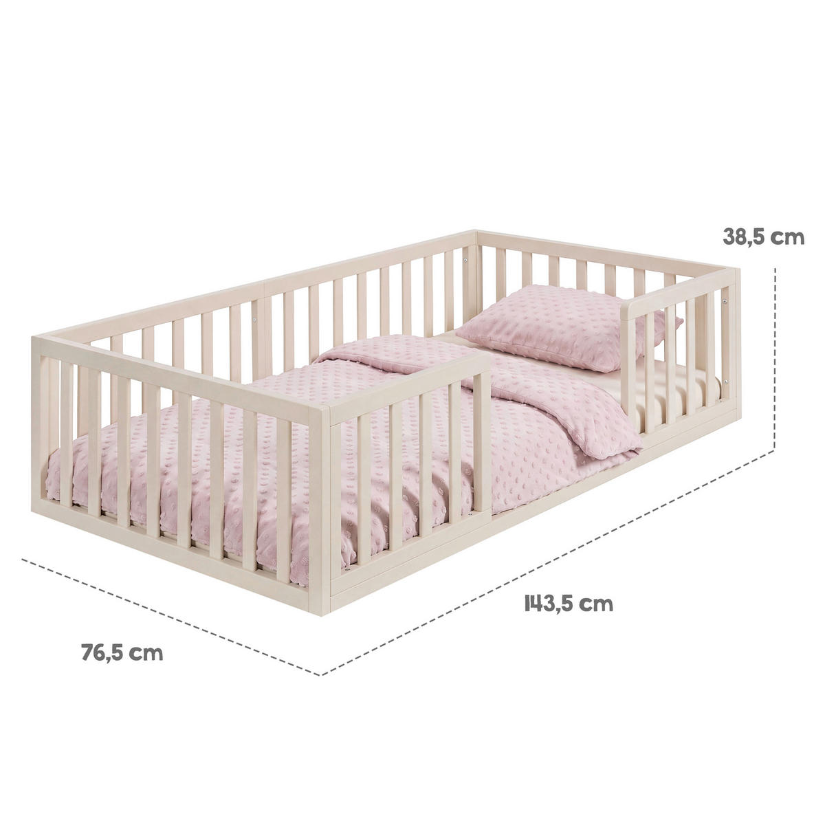 BODENBETT 70/140 cm  in Kaschmir  - Hellbraun/Kaschmir, Basics, Holzwerkstoff (70/140cm) - Roba