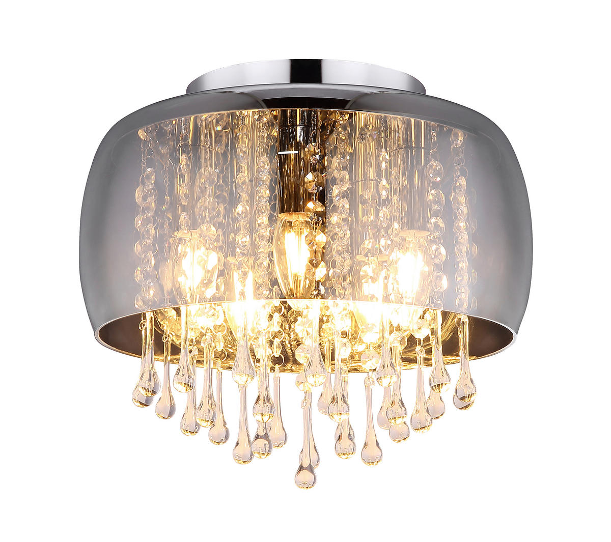 TAKLAMPA 35/28 cm  - klar/kromfärg, Basics, metall/glas (35/28cm) - Globo