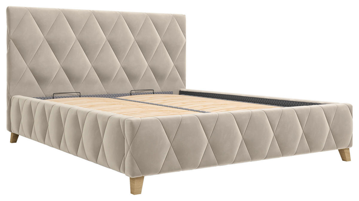POLSTERBETT 180/200 cm  in Creme  - Creme, Modern, Holz/Holzwerkstoff (180/200cm) - MID.YOU
