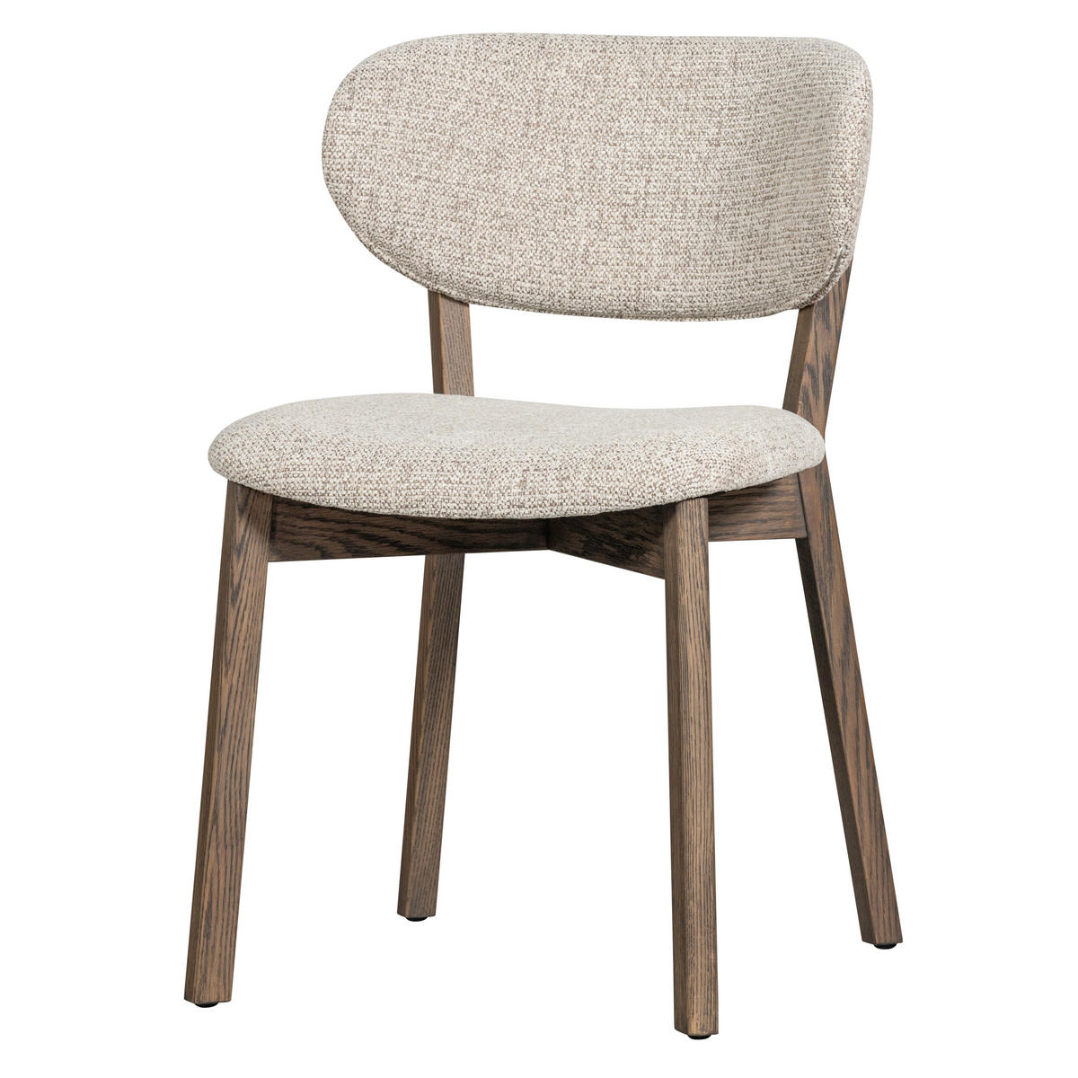 STUHL-SET 2 Stück  Webstoff  - Dunkelbraun/Naturfarben, MODERN, Holz/Textil (51/82/60cm) - Livetastic