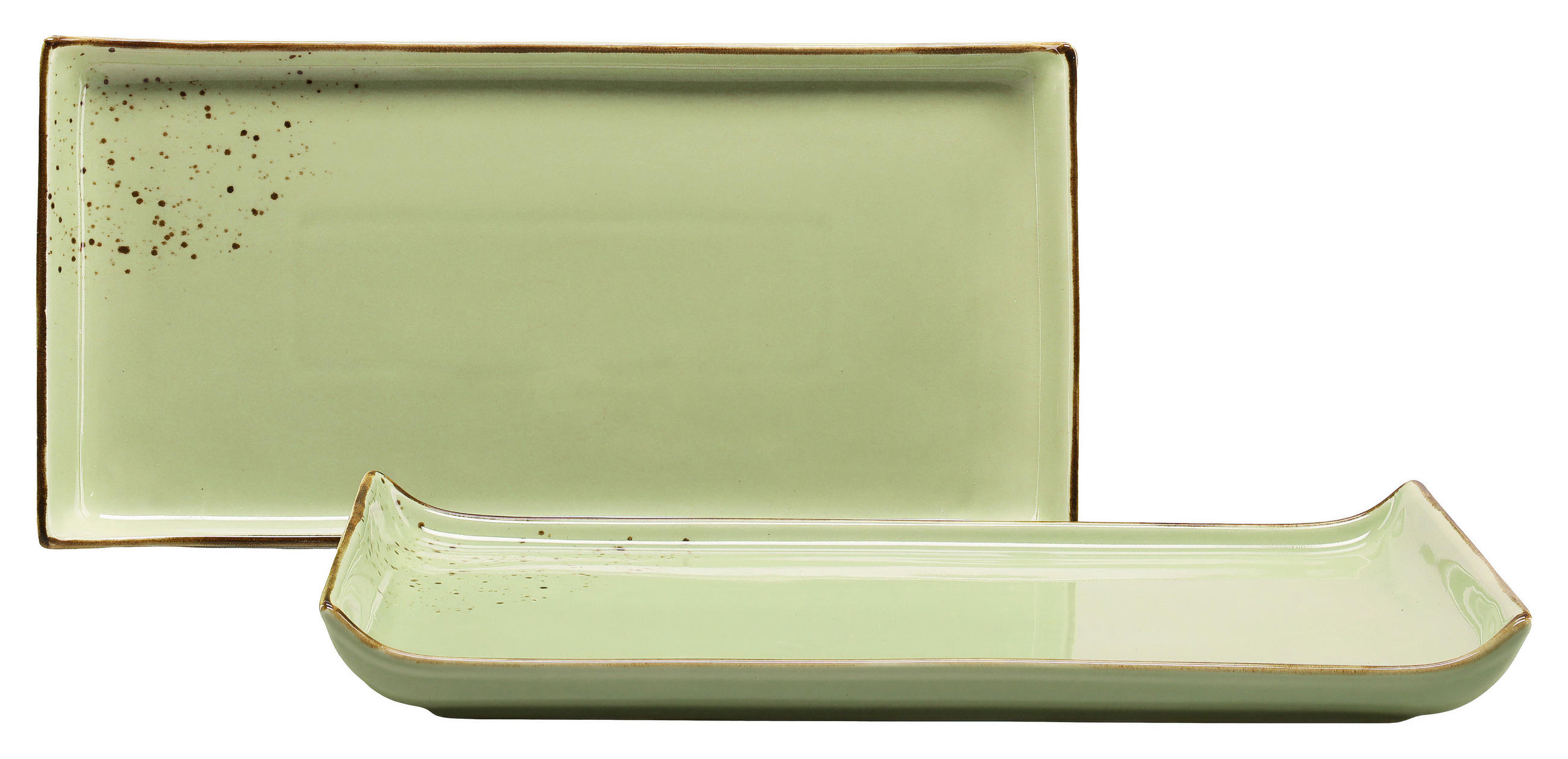SERVERINGSFAT SET 2 delar 16,5/33 cm  - grön, Trend, keramik (16,5/33cm) - Creatable