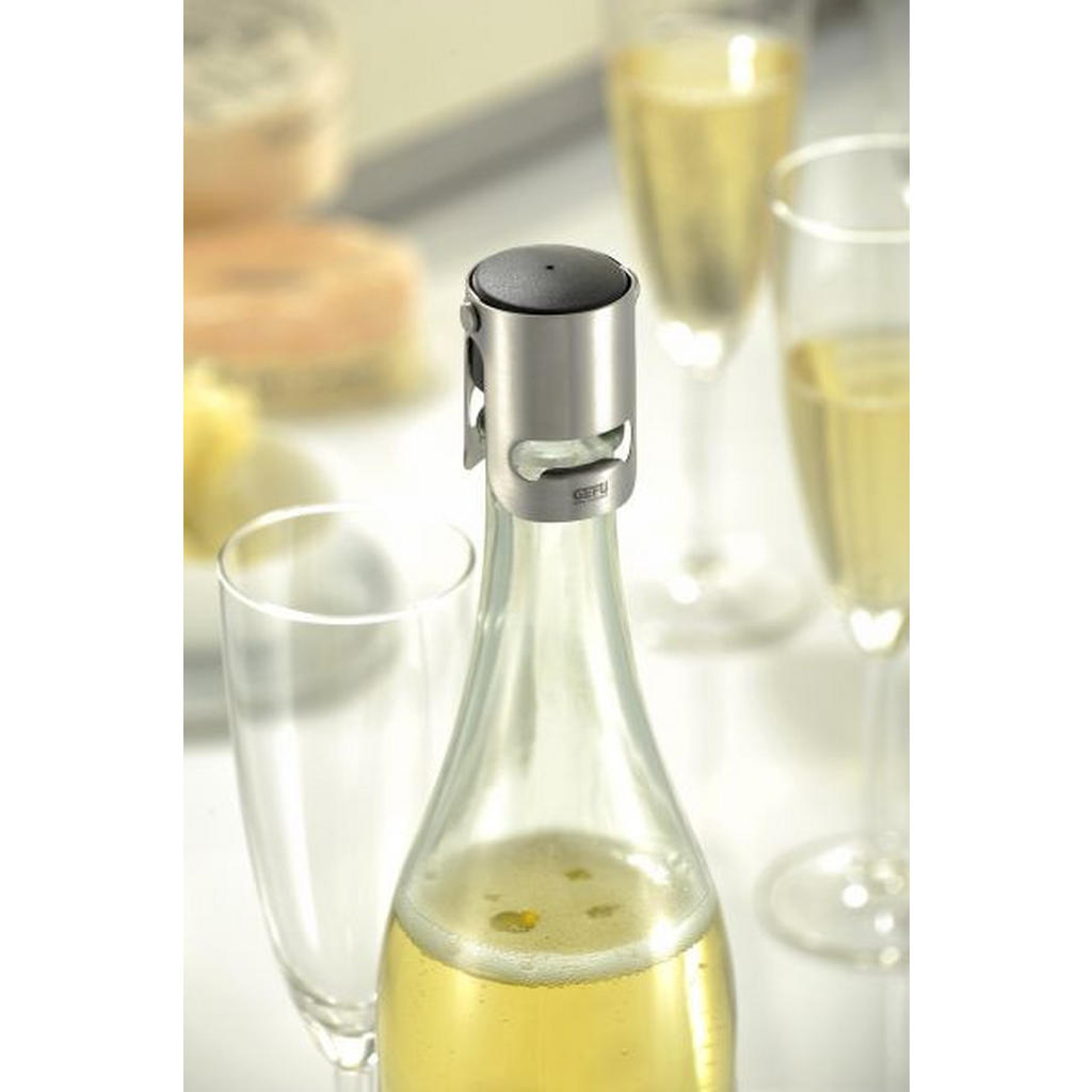 Thumbnail - Gefu Flaschenverschluss Sparky, Schwarz, Edelstahl, Metall, Kunststoff, 3.8x5.3x4.2 cm, Essen & Trinken, Barausstattung