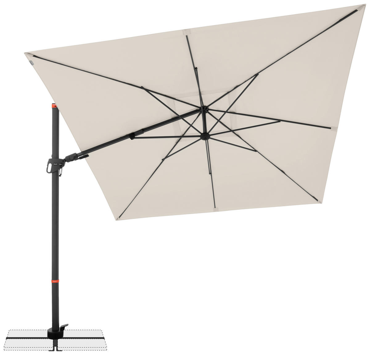 AMPELSCHIRM 280x280 cm Anthrazit  - Anthrazit/Naturfarben, Basics, Textil/Metall (280/280cm) - Doppler