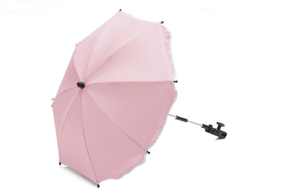 KINDERWAGENSONNENSCHIRM EASY FIT  - Rosa/Grau, Basics, Kunststoff/Metall (75cm) - Jimmylee