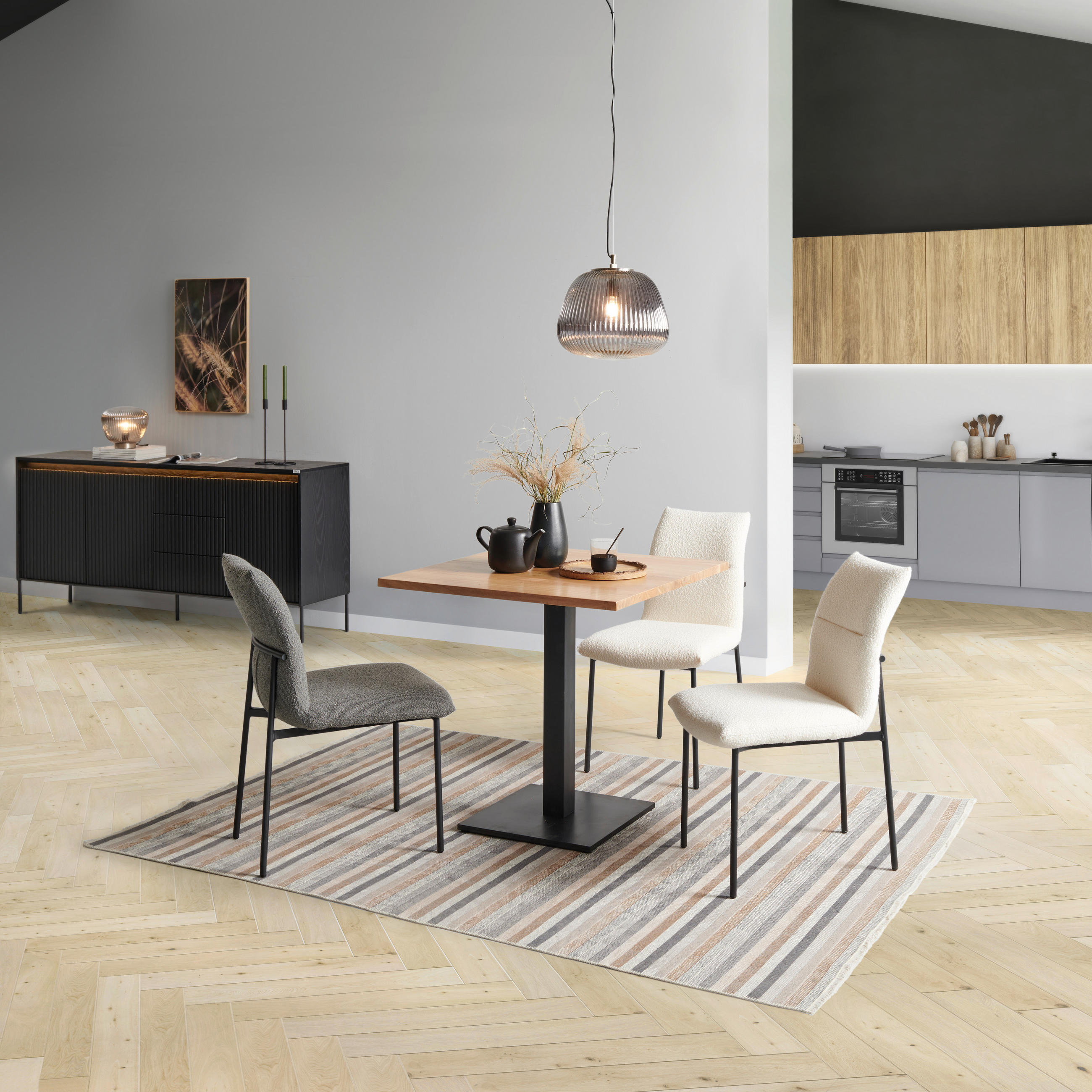 BISTROTISCH in Holz, Metall  - Schwarz/Akaziefarben, MODERN, Holz/Metall (80/76/80cm) - Livetastic