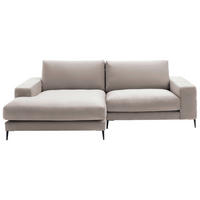 ECKSOFA in Velours Sandfarben  - Sandfarben/Schwarz, Design, Textil/Metall (177/253cm) - Dieter Knoll