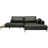 ECKSOFA  in Echtleder Anthrazit  304/201 cm  - Anthrazit/Schwarz, Design, Leder/Metall (304/201cm) - Belluti