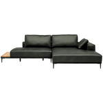 ECKSOFA  in Echtleder Anthrazit  304/201 cm  - Anthrazit/Schwarz, Design, Leder/Metall (304/201cm) - Belluti